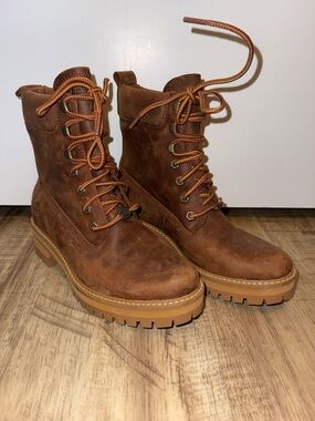 Timberland Chestnut Brown Leather Lace-Up Boots
